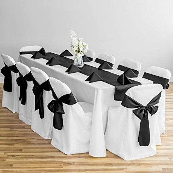 Linentablecloth Poliéster Plegable Silla Cubierta Blanca 0
