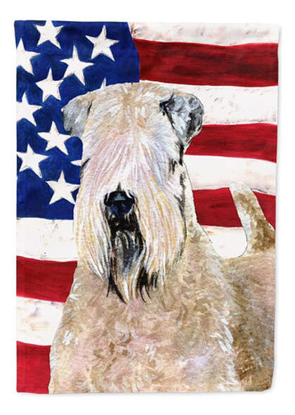 Caroline's Treasures Ss4019gf Usa American Flag With Wheaten 0 Caroline's Treasures Ss4019gf Usa American Flag With Wheaten 0