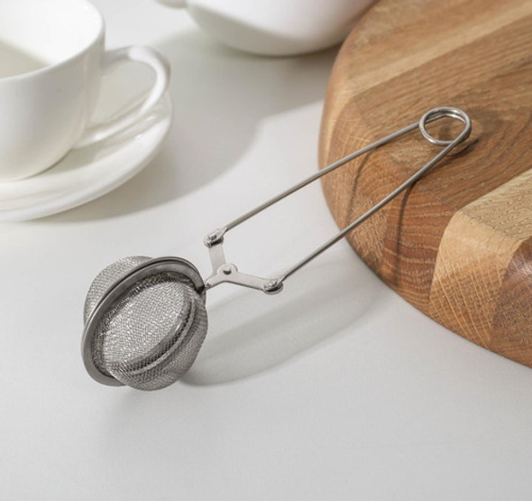 Infusor De Chá Inox Coador Peneira Ervas Individual Com Cabo 1