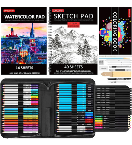 Soucolor Art Kit, 76 Pack Pro Art Supplies For Adults Kids, 0
