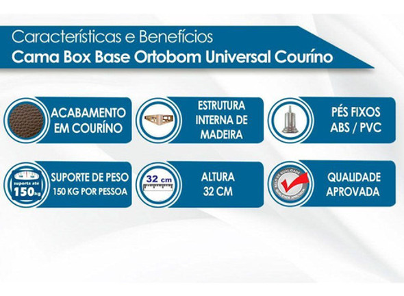 Cama Box Base Universal Queen  Courano Clean (158x198x20) - 1