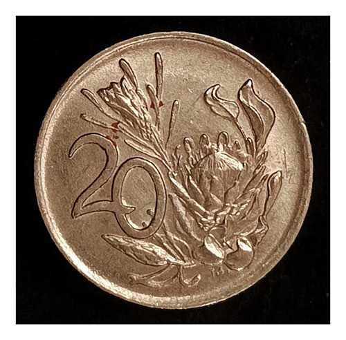 Sudáfrica 20 Cents 1976 Sin Circular Km 95 Jacobus J. Fouché 1