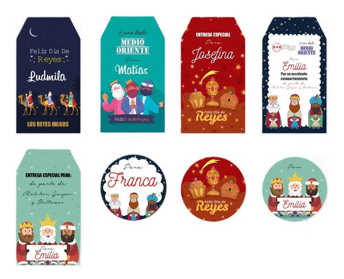 Tags Imprimibles Reyes Magos Círculos Tarjetas Regalos #1 0