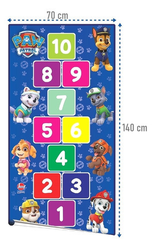 Tapete Infantil Patrulha Canina Amarelinha 140x70 Cm 1