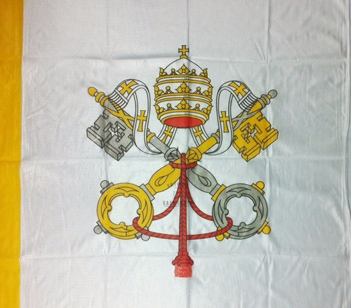 Bandera Papal Vaticano Con Escudo *60x90cm* Oficial Reforzad 1