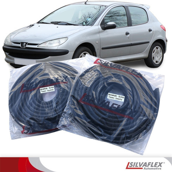 Peugeot 206 5p Burletes Puertas Traseras Kit X2 Silvaflex 1
