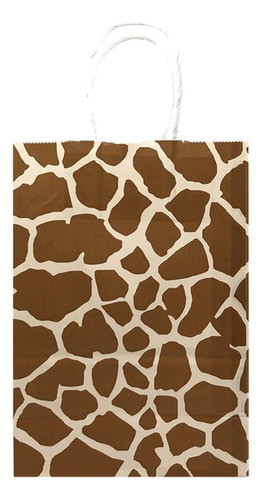 Bolsa De Papel Con Asa Manchas De Jirafa X 10 Und Cotillón 0