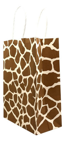 Bolsa De Papel Con Asa Manchas De Jirafa X 10 Und Cotillón 1