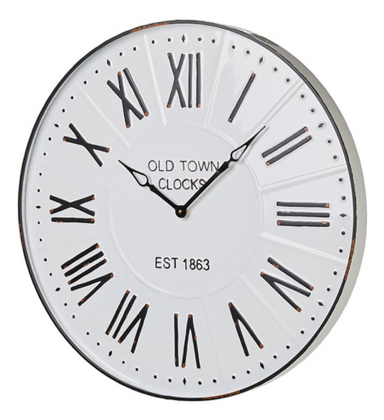 Glitzhome Reloj De Pared Grande, Reloj Retro De Metal Con Nú 1