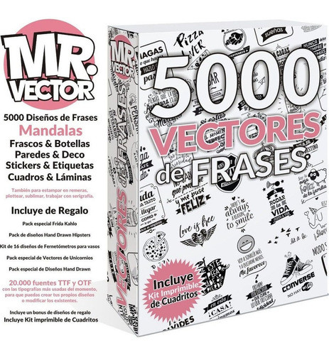 Pack +5000 Vectores Frases Sublimacion Serigrafia Vinilo Etc 1
