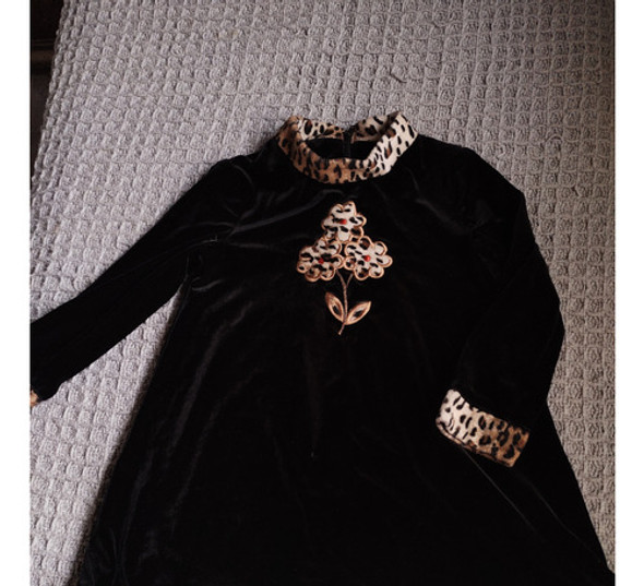 Vestido Terciopelo Niña Con Leopardo 0