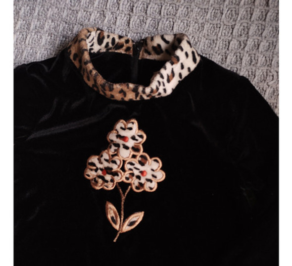Vestido Terciopelo Niña Con Leopardo 1
