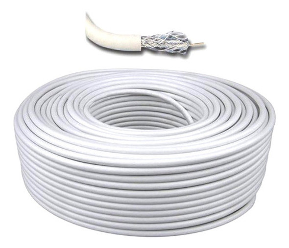 Cable Coaxil Rg6 Color Blanco Rollo 100 Mts. Directv 1