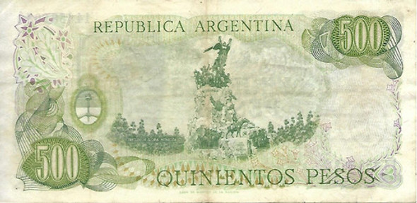 Bottero 2413 Billete 500 Pesos Ley 18188 Serie A Mb+ Palermo 1
