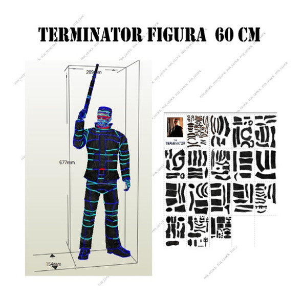 Terminator Figura 60 Cm Papercraft 0