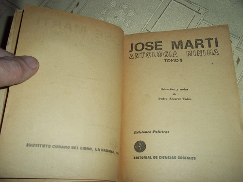 Antologia Minima - Tomo 1 - Jose Marti - Pedro Alvarez Tabio 1