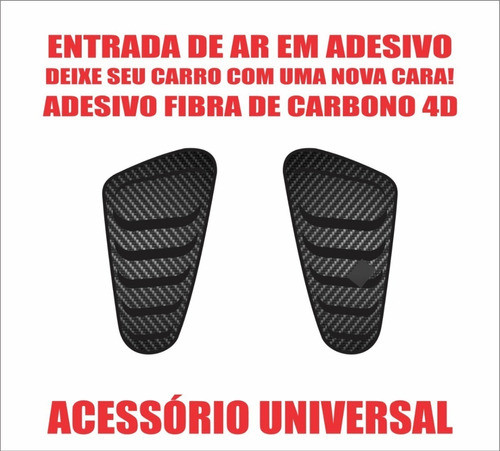 Capo Esportivo Entrada De Ar Fake Adesivo Fibra De Carbono 1