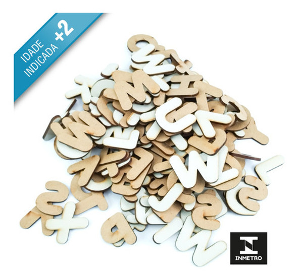 Kit 6 Alfabetos Madeira A - Z Mdf 3,5cm C/156 Letras Branco 1