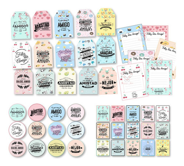 Kit Imprimible Dia Del Amigo Tags + Tarjetas Editable 0 Kit Imprimible Dia Del Amigo Tags + Tarjetas Editable 0