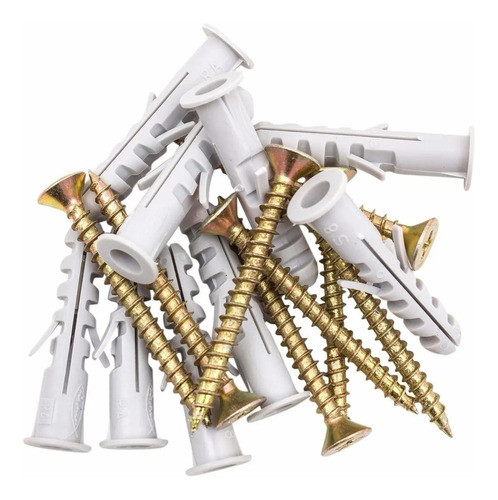 Tarugo N8 Con Tope + Tornillo Fix 5x45 X 100 Durlock Knauf 1