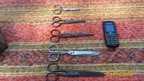 Lote De 5 Antiguas Tijeras Alemana, Inglesa Solingen Suecia 1