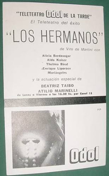 Tarjeta Publicidad Teleteatro Odol Polyana Atilio Marinelli 1