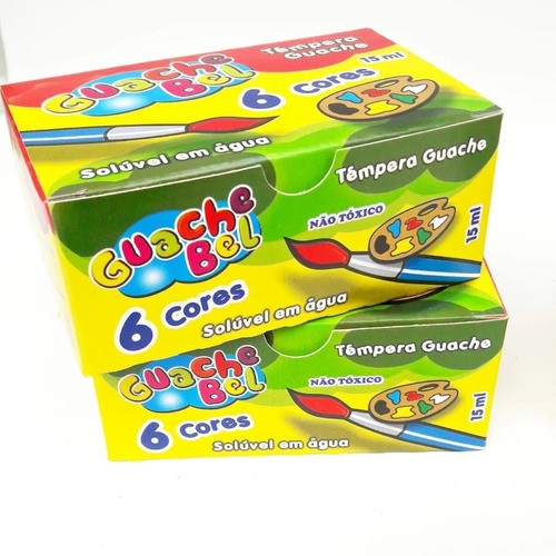 36 Potinhos De Guache + 12 Pincéis 1
