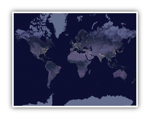 Mapamundi Planisferio De Noche 80cmx61cm 0