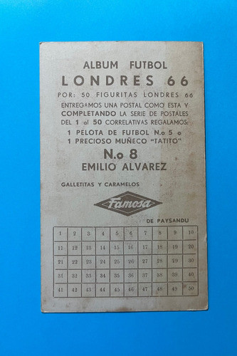 Tarjeta De Emilio Alvarez De Álbum Londres 66 1