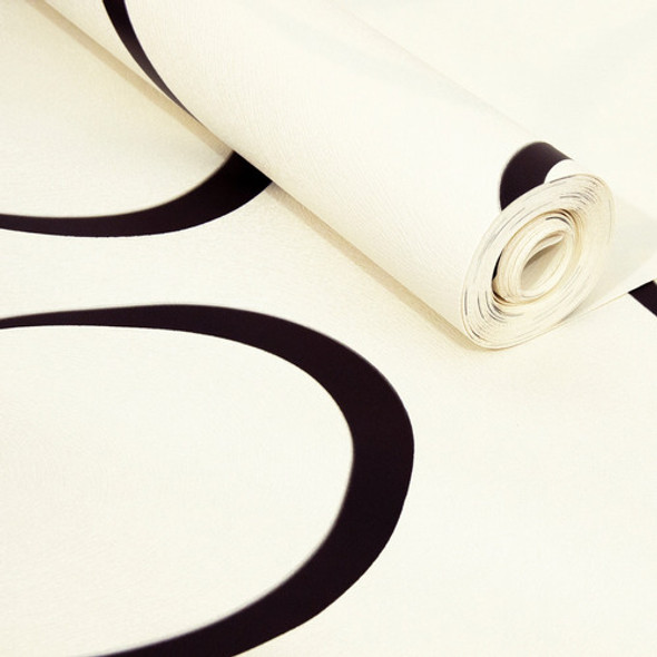 Papel De Parede 10 Metros Bege Ondas Pretas + Brinde 0 Papel De Parede 10 Metros Bege Ondas Pretas + Brinde 0