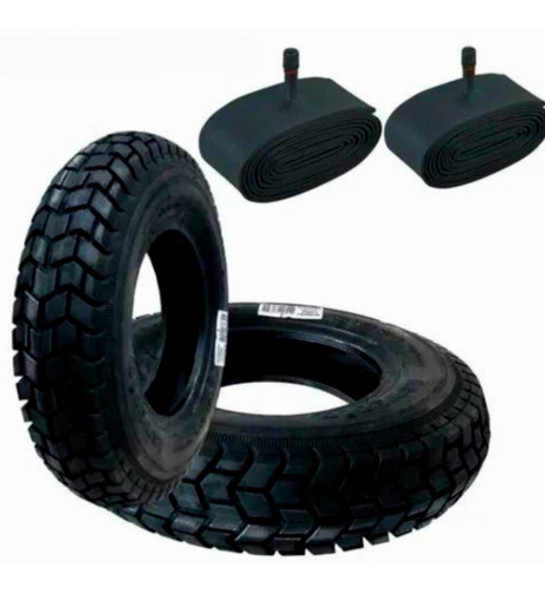 02 Pneus Carrinho 4x8 + 02câmaras P/carga Carretinha Levorin 0