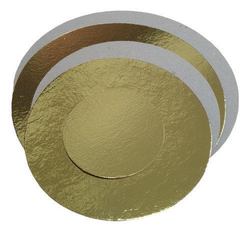 Discos De Cartón Dorado (1 Cara) 22 Cm.- X 10 Unidades 0