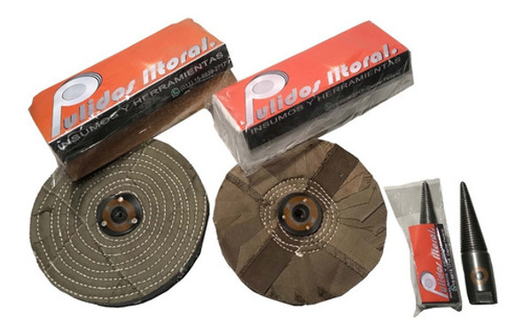 Kit Pulir Aluminio 2 Pastas Y 2 Paños + Adaptador Cónico M16 0