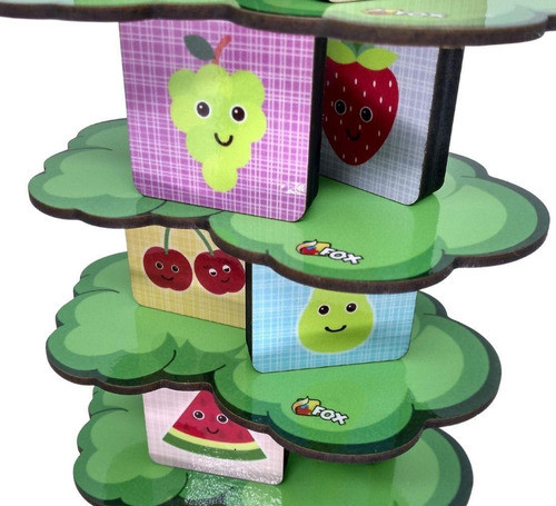 Brinquedo Jogo De Empilhar Frutas Em Madeira 3+ 1