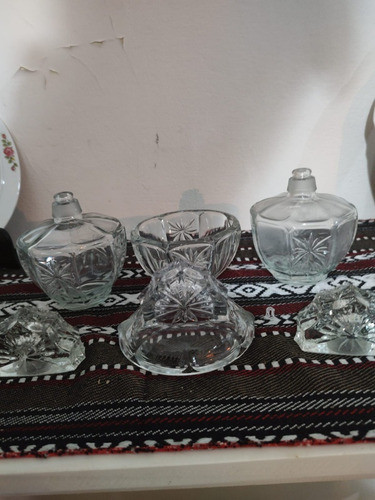 Antiguo Juego Perfumero Art Deco X 3 Un 1