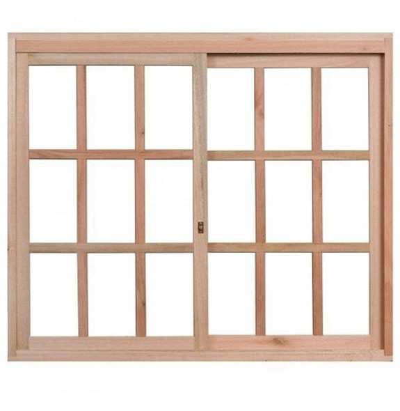 Janela De Madeira De Correr 120x140cm Com Caixilho 9,4cm Wt 0