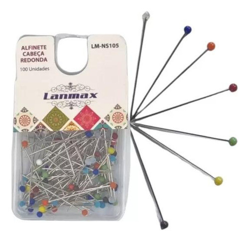 Alfinete De Cabeça Vidro 33mm Caixa C/100 - Lm-ns105 1