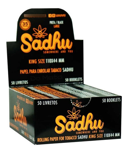 Caixa De Seda Sadhu Black Large King Size 0