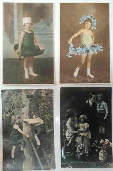 Antigua Foto Postal X Unidad Niño Niña Niños Color 1