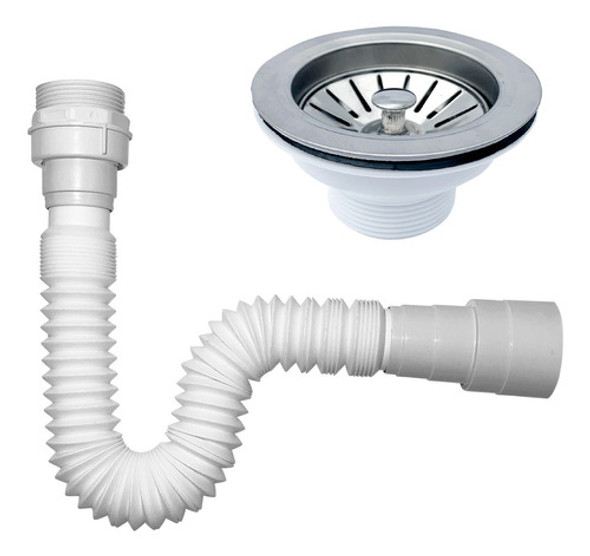 Ralo Pia 3 1/2 Valvula Americana Sifao Sanfonado Universal 0