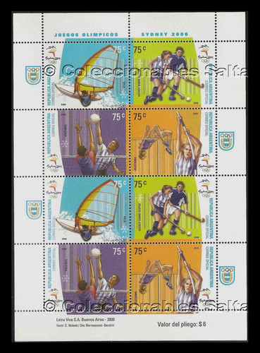 Sydney 2000, Bloque Mint, P/mt 2355-8, Gj Hb 131 0