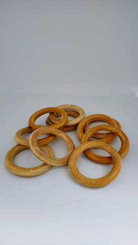Argollas De Madera X 10 Unidades (50mm Interior) Macramé 0