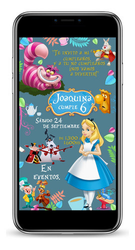 Invitación Digital Alicia En El Pais De Las Maravillas 0