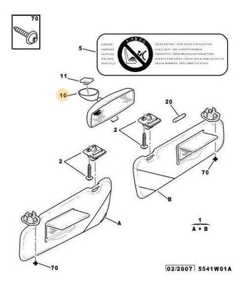 Espejo Retrovisor Interior Citroen Picasso 0
