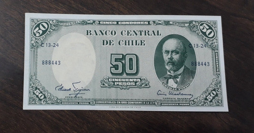 Billete Chile 50 Pesos 5 Centesimos De Escudo. Excelente!!! 0