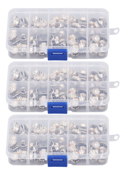 Suprimentos De Roupas: 3 Caixas, Broche, Botões Com Costura 0