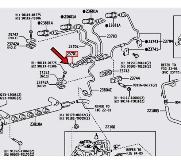 Caño Inyector Nº1 Toyota Hilux Sw4 05/14 1
