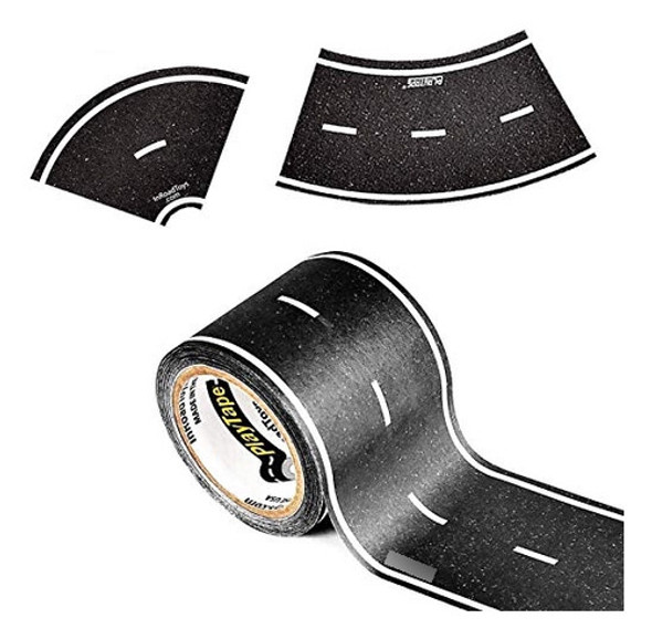 Playtape Cinta De Carretera Negra De 30 X 2 Pulgadas Con Rol 0