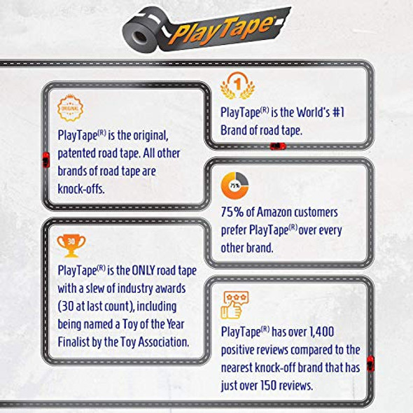 Playtape Cinta De Carretera Negra De 30 X 2 Pulgadas Con Rol 1
