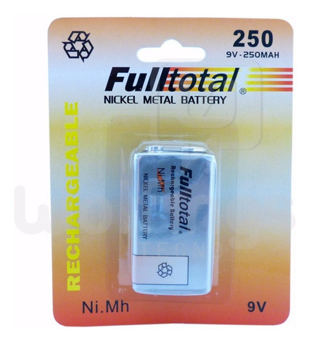 1 Bateria 9v Recargable 250 Mah Microfonos Larga Duracion 0